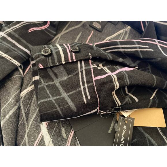 Halogen Hidden Button Long Sleeve V-Neck Top Sz XS/Extra Small Black Multi NWT - Picture 5 of 7